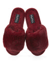 The Bette Plush Open-Toe Slipper : Color: Burgundy
