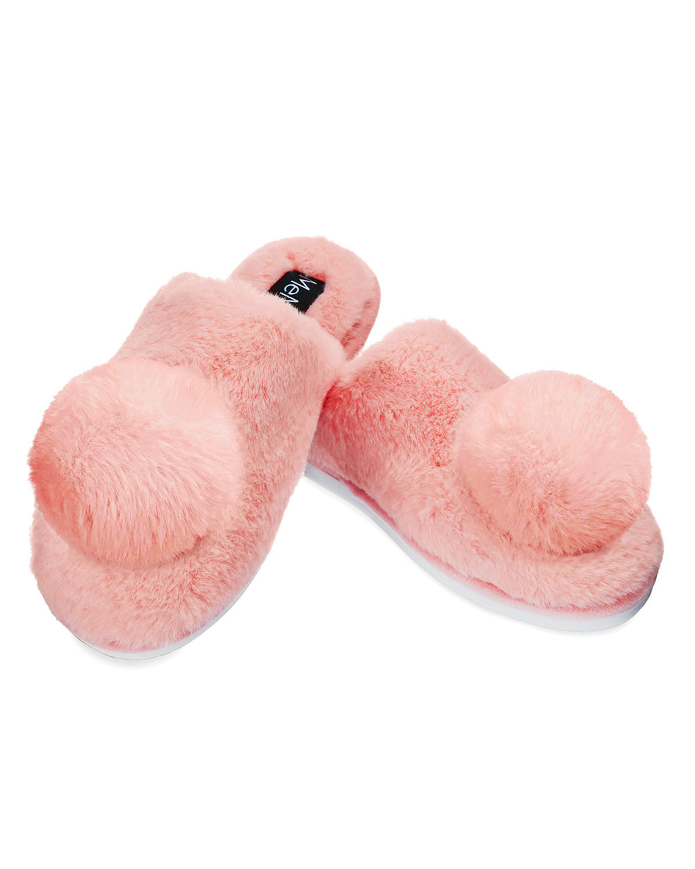 The Gloria Plush Pom-Pom Slippers : Color: Blush
