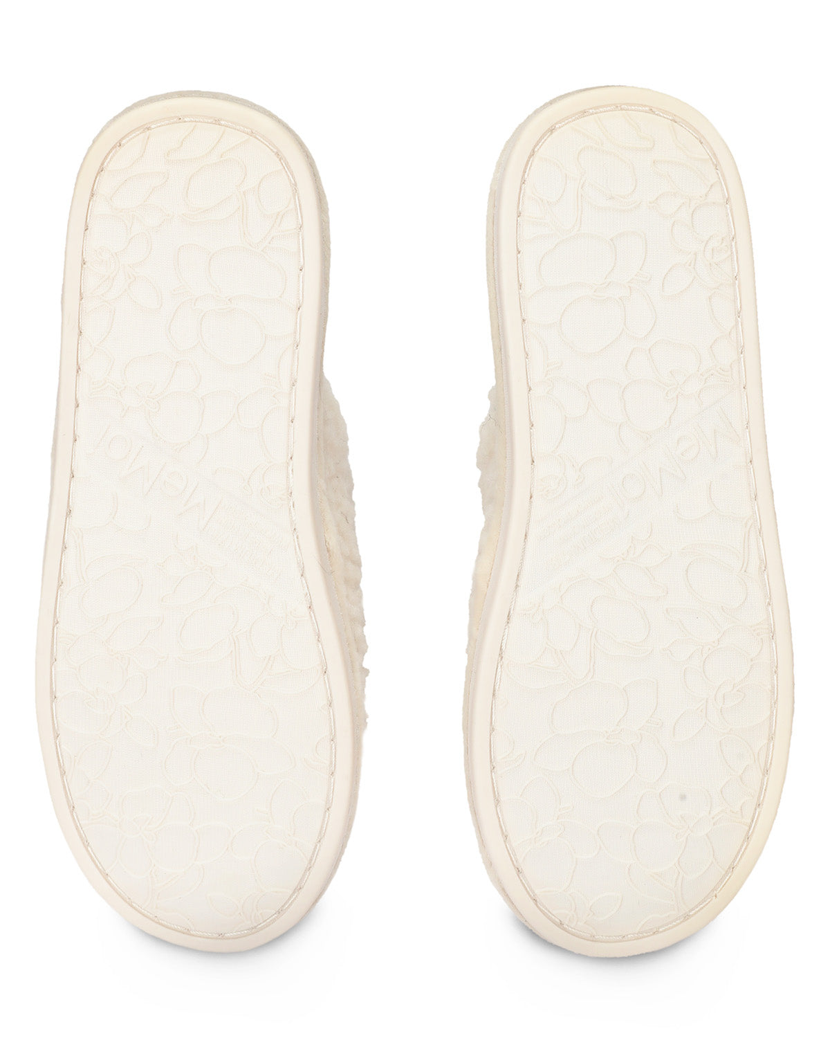 Women's Plaid Reindeer Plush Slippers : Color: Ivory