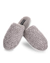 Women's Woven Chenille Textured Hard Bottom Plush Slippers : Color: Gray