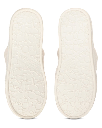 Women's Cozy Dog Plush Slippers : Color: Buff