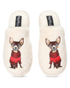 Women's Cozy Dog Plush Slippers : Color: Buff