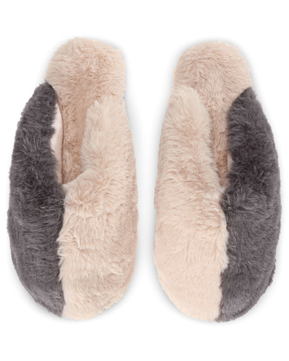 Women's Colorblock Plush Slippers : Color: Blush/Gray