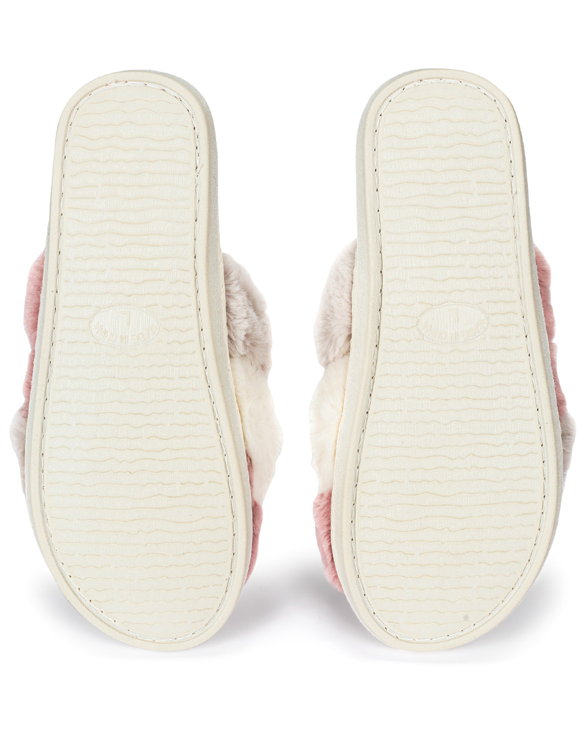 Women's Multi Weave Plush Slippers : Color: Ivory