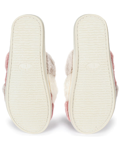 Women's Multi Weave Plush Slippers : Color: Ivory