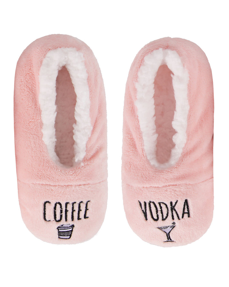 MeMoi Coffee & Vodka Sherpa Lined Slippers
