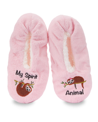 Women's My Spirit Animal Sherpa Lined Slippers : Color: Blush