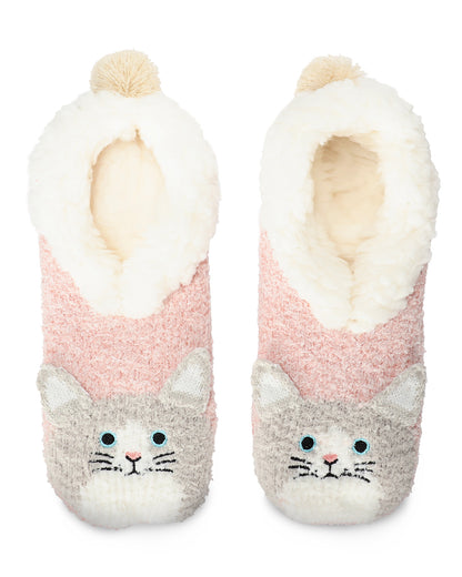 Women's Kitty Embellished Plush Lined Slippers : Color: Blush