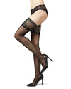 Natori Diamond Dot Lace Top Thigh High Stockings : Color: Black