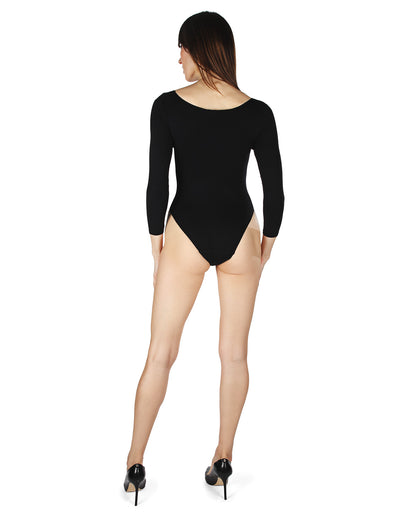 Women's Opaque 90 Denier Body Suit : Color: Black