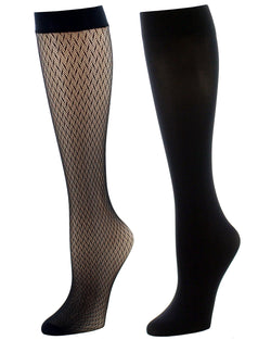 Natori Natori Women's Diamond Net Trouser Socks 2-Pack