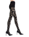 Women's Asya Rose Nylon Fashion Tights : Color: Black