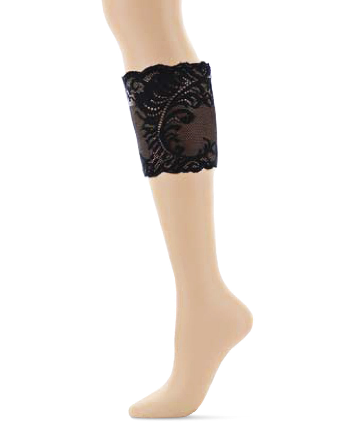 Women's Feather Lace Boot Topper : Color: Black