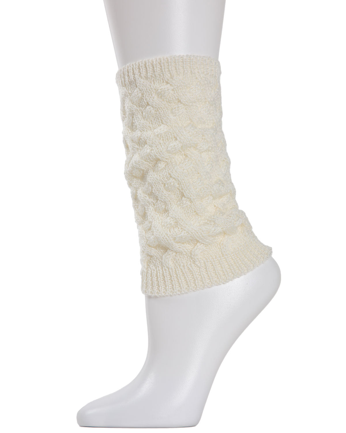 Natori Entwined Lattice Wool-Blend Boot Toppers : Color: Ivory