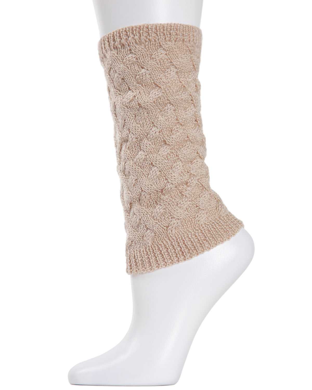 Natori Entwined Lattice Wool-Blend Boot Toppers : Color: Oatmeal