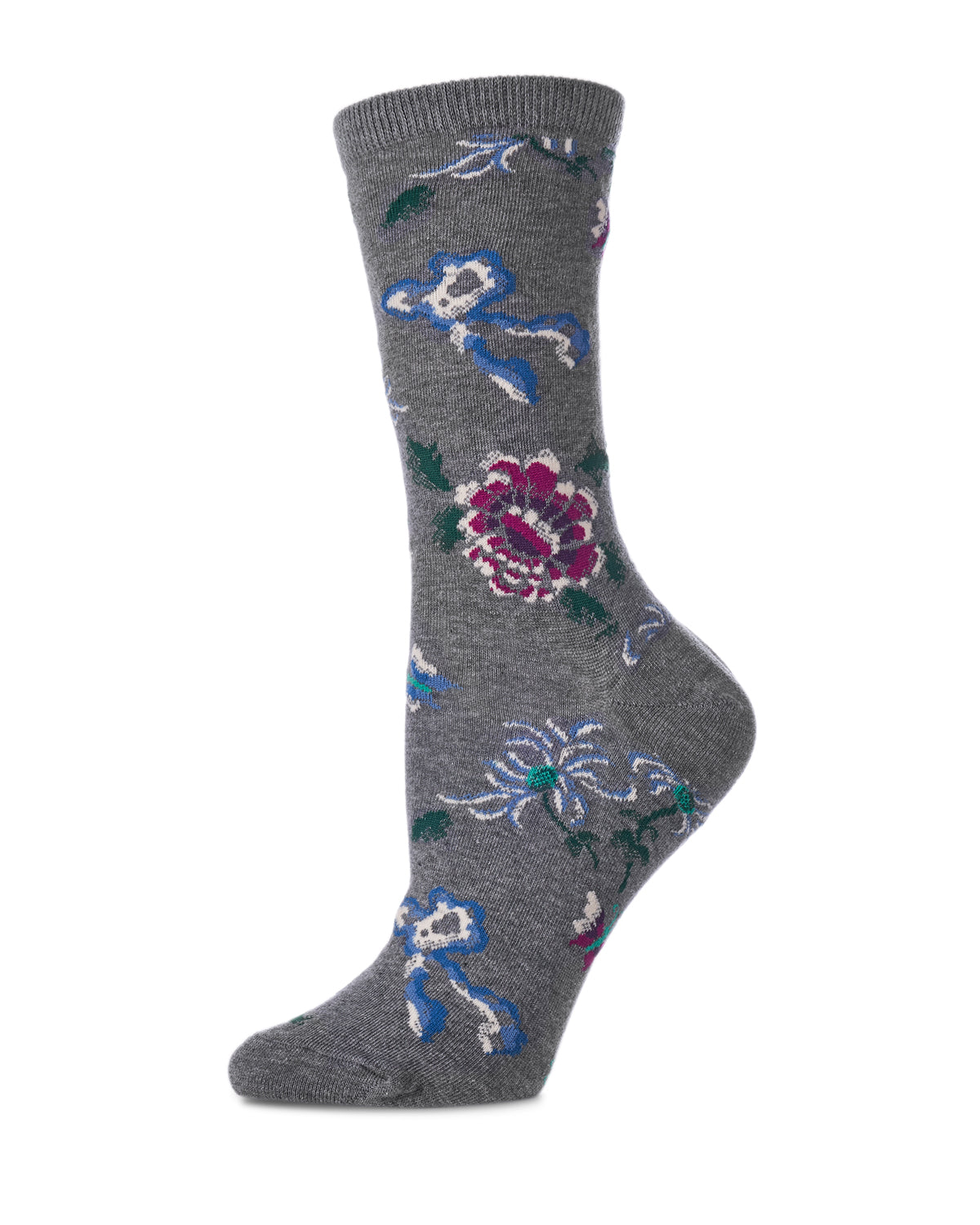 Natori Woodland Women's Cotton Blend Crew Socks : Color: Medium Gray Heather