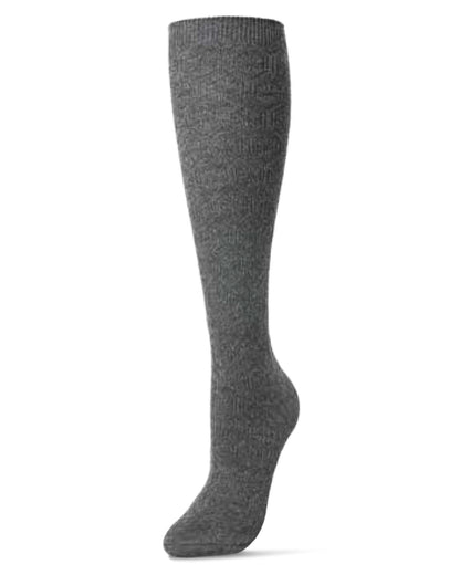 Natori Medallion Knit Wool Blend Knee Socks : Color: Charcoal