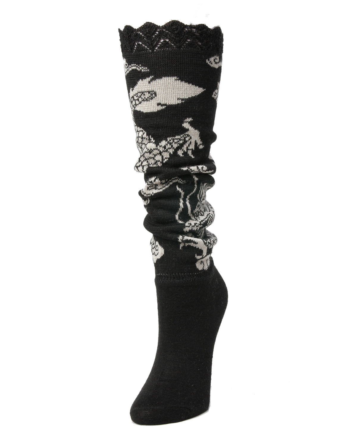 Natori Prominence Wool-Blend Boot Socks : Color: Dark Gray Heather