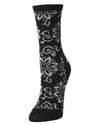 Women's Medallion Wool Blend Crew Socks : Color: Black