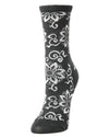 Women's Medallion Wool Blend Crew Socks : Color: Charcoal