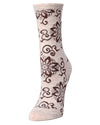 Women's Medallion Wool Blend Crew Socks : Color: Oatmeal