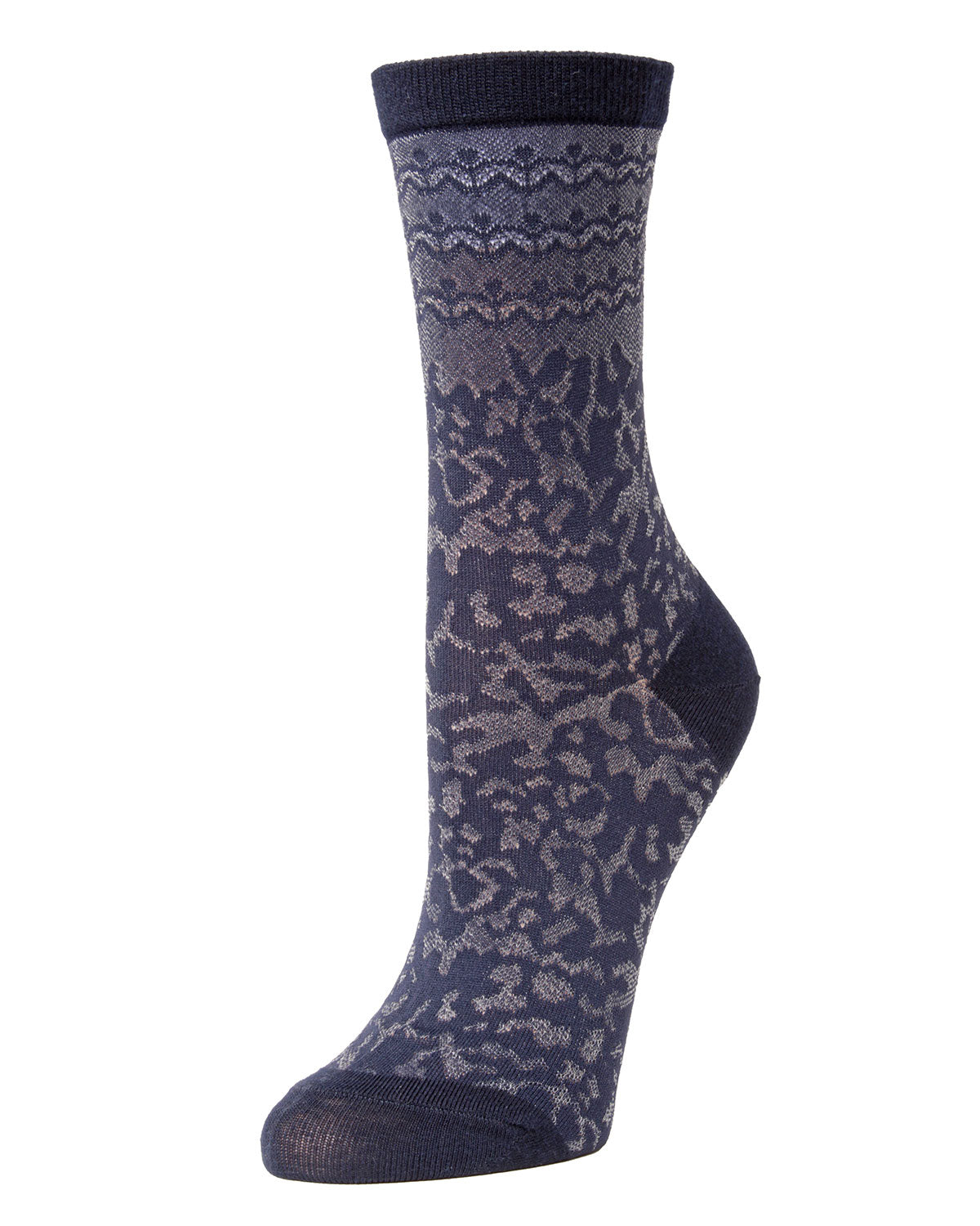 Natori Dainty Mix Cotton Blend Crew Socks : Color: Navy
