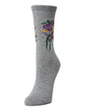Rose Garden Cotton Blend Women's Crew Socks : Color: Medium Gray Heather