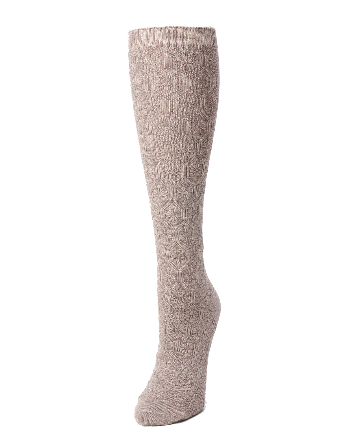 Natori Medallion Knit Wool Blend Knee Socks : Color: Taupe