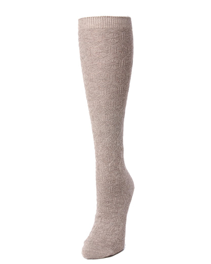 Natori Medallion Knit Wool Blend Knee Socks : Color: Taupe