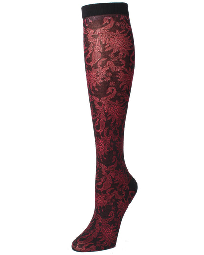 Raven Cotton Blend Knee High Sock : Color: Burgundy