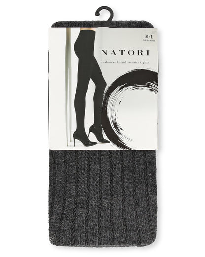 Natori Cashmere Blend Rib Knit Sweater Tights : Color: Dark Gray