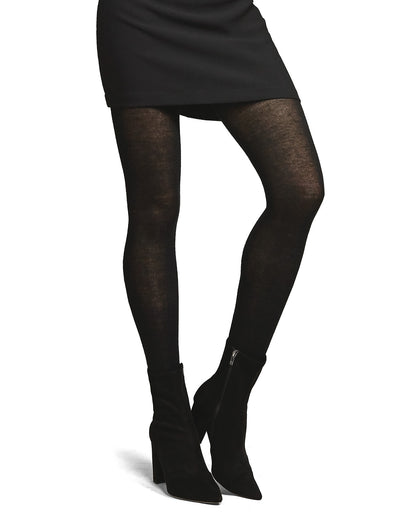 Cashmere Blend Flat Knit Sweater Tights : Color: Medium Gray Heather