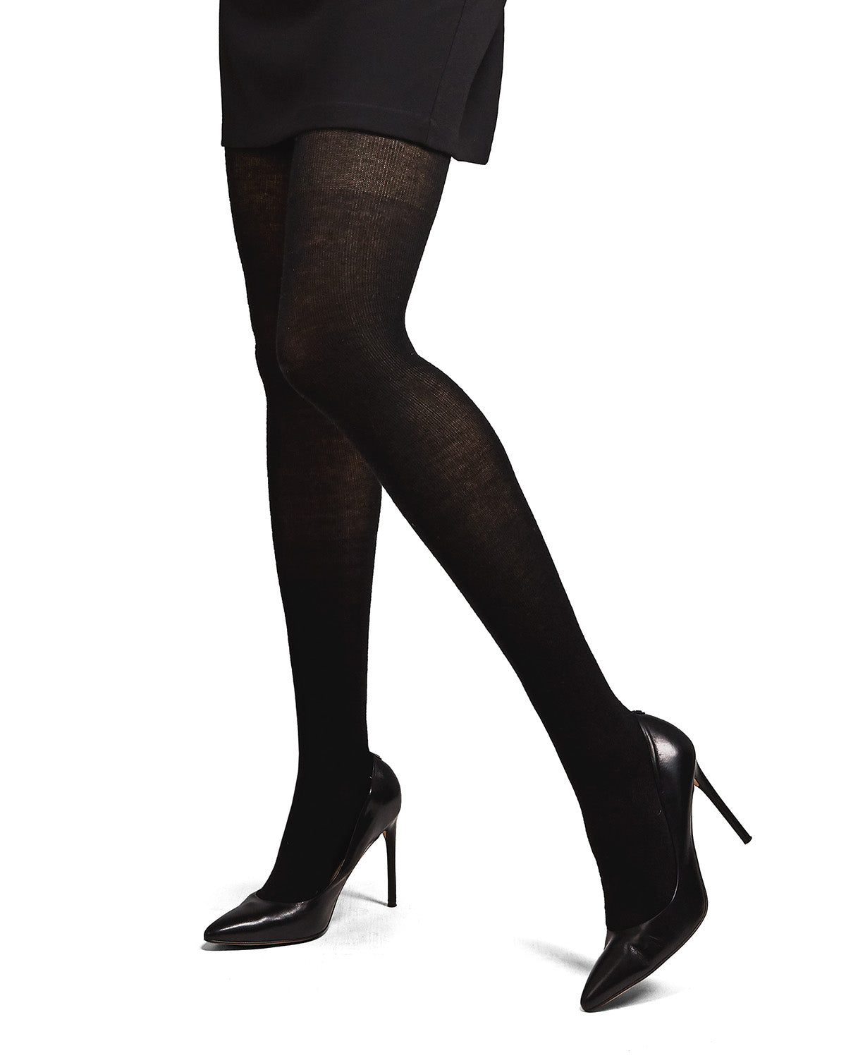 Cashmere Blend Flat Knit Sweater Tights : Color: Medium Gray Heather