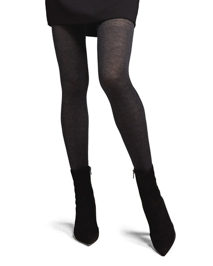 Cashmere Blend Flat Knit Sweater Tights : Color: Medium Gray Heather