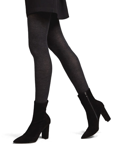 Cashmere Blend Flat Knit Sweater Tights : Color: Medium Gray Heather