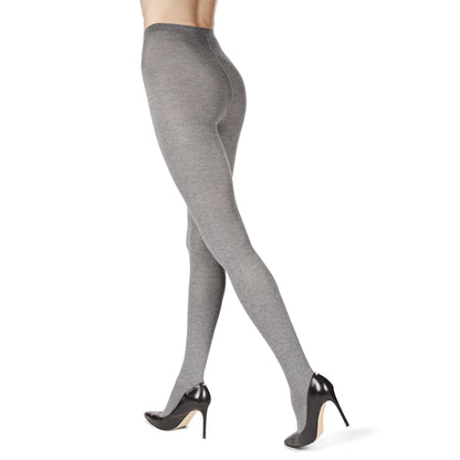 Cashmere Blend Flat Knit Sweater Tights : Color: Medium Gray Heather