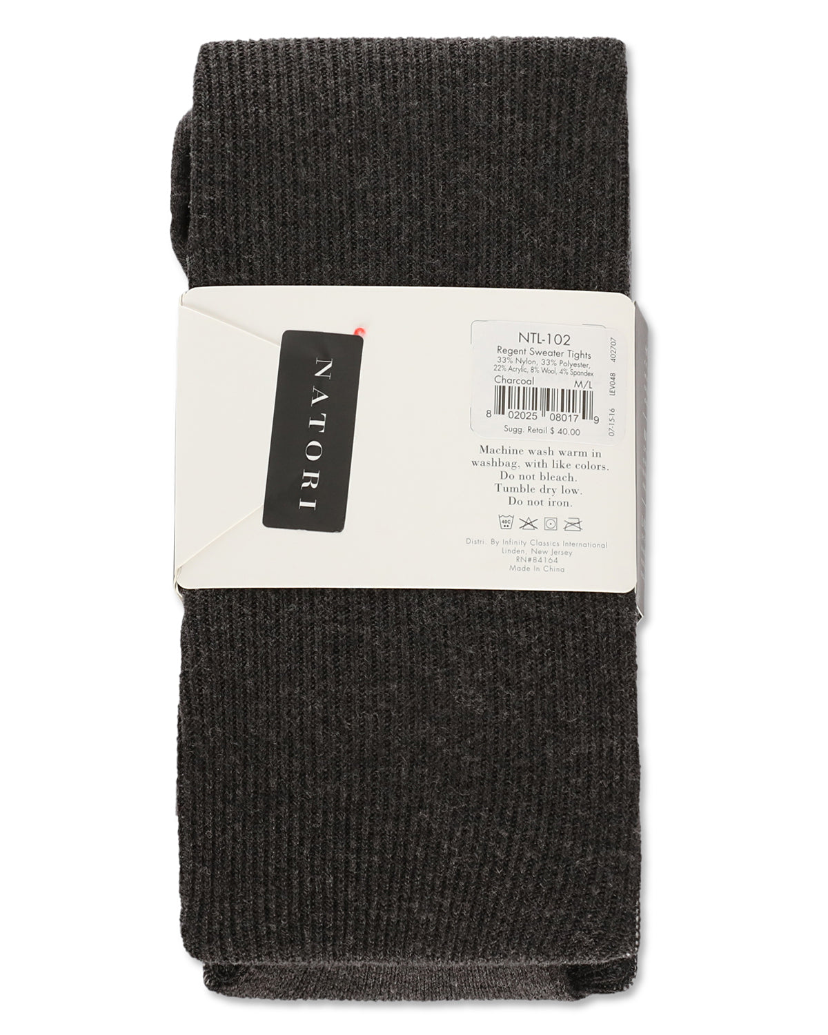 Women's 2 Pair Pack Natori Regent Rib Knit Sweater Tights : Color: Medium Gray Heather
