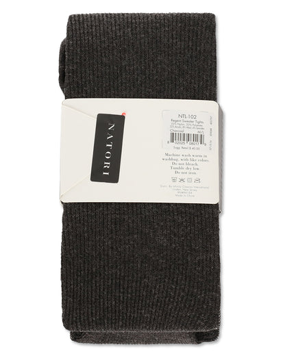 Women's 2 Pair Pack Natori Regent Rib Knit Sweater Tights : Color: Medium Gray Heather