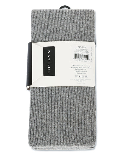 Women's 2 Pair Pack Natori Regent Rib Knit Sweater Tights : Color: Medium Gray Heather