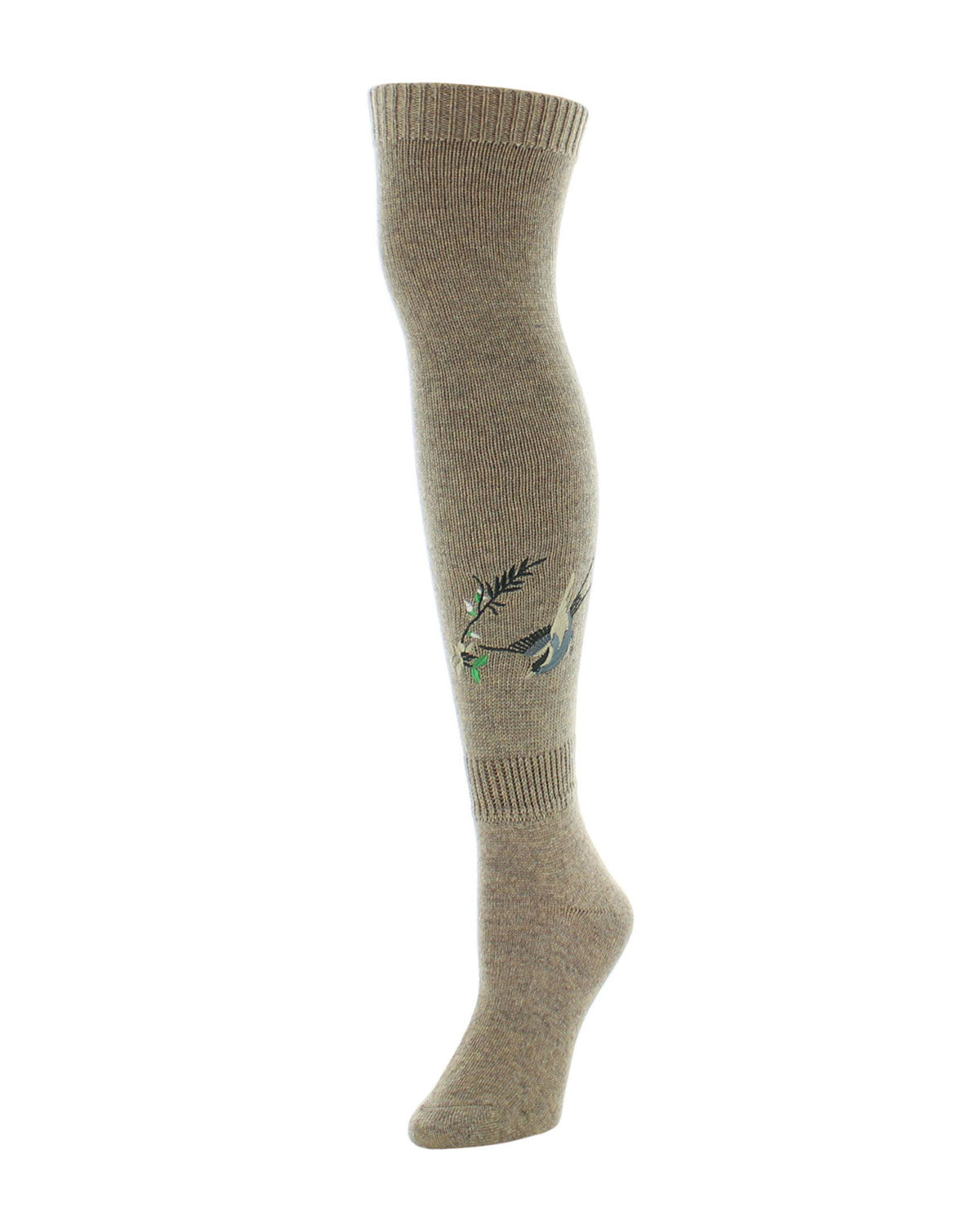 Sora Bird & Vine Over The Knee Sock : Color: Oatmeal