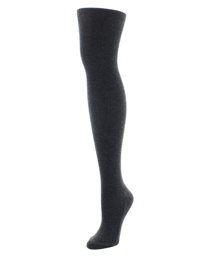 Women's 2 Pair Pack Natori Regent Rib Knit Sweater Tights : Color: Charcoal