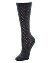 Women's Rumi Swirl Knitted Wool Blend Crew Socks : Color: Dark Gray Heather