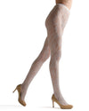 Floral Lace Cut-Out Fishnet Tights : Color: Ivory
