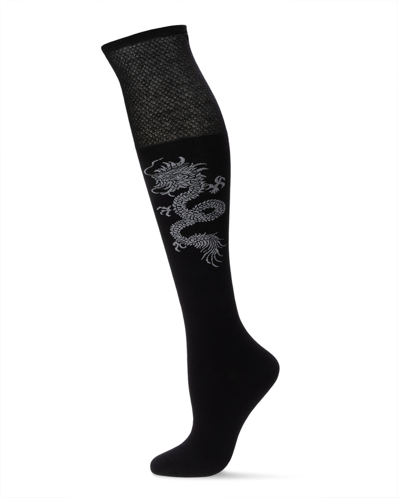 Natori Natori Textured Cuff Dragon Over The Knee Socks