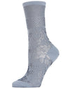 Natori Floral Fields Women's Sheer Crew Socks : Color: Denim