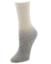 Ombre Cotton Blend Textured Crew Socks : Color: Pale Silver