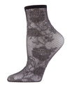 Natori Chantilly Women's Sheer Shortie Socks : Color: Black/Gray