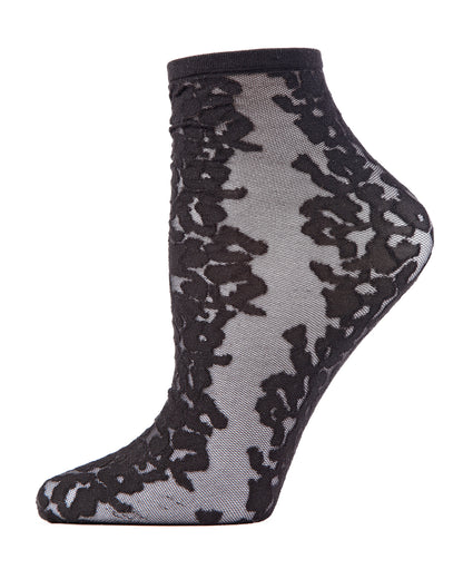 Natori Animal Women's Sheer Shortie Socks : Color: Black