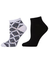 Natori Bohemian Florals Shorties Socks 2-Pack : Color: White Black