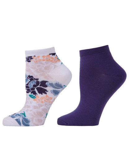 Natori Grand Florals Shorties Socks 2-Pack : Color: Lavender